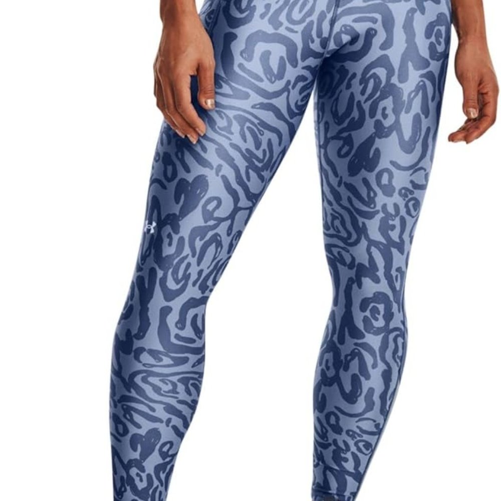 Under Armour Blue Stretch Workout Headgear Compression Leggings Pants Size M